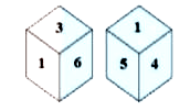 Two different positions of the same dice are shown below , the six face of which are numbered 1 to 6. Which number is on  the face opposite the face showing 1