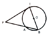 In the given figure, TB is a chord which passes through the centre of the circle. PT is a tangent to the circle at the point T on the circle. If PT = 10 cm, PA =  5 cm and AB = x cm. then the radius of the circle is: