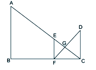 AB, EF and CD are the parallel lines as shown in the adjoining figure below. The dimensions of the sides GE=6cm, GC=12 cm and DC=16 cm. Calculate the length of EF.
