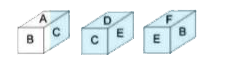 Three ditferent positions of a dice are shown. Select the letter that will be on the face opposite to the one having 'A'.