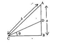 চিত্রে AD=DB এবং /B= 90^@ হলে sintheta=?