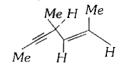 यौगिक का हाइड्रोजनीकरण विषैले Me H H पैलेडियम उत्प्रेरक की उपस्थिति में कराने पर मिलता है