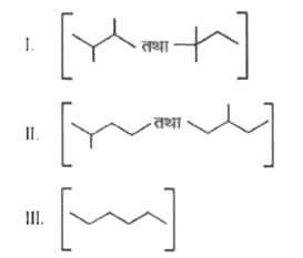 हैक्सेन के समावयवों को उनके शाखाओं के आधार पर नीचे दर्शाये चित्र की भाँति तीन भिन्न वर्गों में विभाजित किया जा सकता है       उनके क्वथनांक का सही क्रम है।