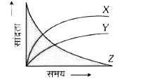 इस अभिक्रिया को लीजिए 2NO(2) (g) to 2NO(g) + O(2) (g).    निम्नलिखित चित्र में X.Y और 2 चक्रों को पहचानिए जो उपर्युक्त अभिक्रिया के घटकों के साथ जुड़े हैं