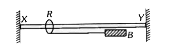 चित्र में दर्शायी गई व्यवस्था में छल्ला R एक चिकनी, स्थिर, क्षैतिज छड़ XY के अनुदिश फिसलता है। जिसे हल्की रस्सी द्वारा पिण्ड B से जोड़ा गया है। विराम से पिण्ड को क्षैतिज रस्सी के साथ छोड़ने पर-