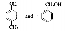 How can the following two isomeric compounds be distinguished by a chemcial test?