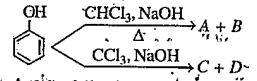 Write the structural formula of A, B, C, D in the following reactions: