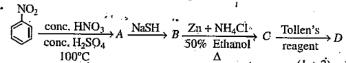 Write structural formula of the compounds A to D.