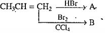 Write structural formulas  of A and  B in the following two reactions. .