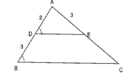 In the adjacent fig if angleADE = angleABC, then CE
