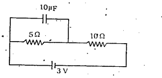 What will be the charge on the capacitor in the circuit given below?