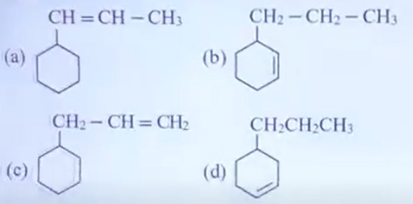 An alkene on ozonolysis gives methanal as one of the product. Its structure is