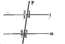 यदि l तथा  m दो समान्तर रेखाएँ है तथा p कोई तिर्यक रेखा है, तो निम्नलिखित में से कौन - सा कथन सत्य है ?
