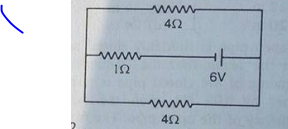 The current in the 1Omega resistor shown in the circuit is :