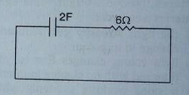 In the condenser shown in the circuit is charged to 5V and left in the circuit , in 12 s the charge on the condenser will become :