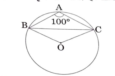 निम्न चित्र में O वृत्त का केन्द्र है। angleOCB  का मान है-