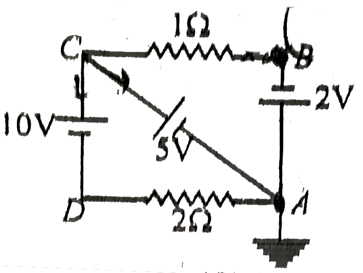 In the circuit shown in the figure, the ratio of V(B) as  V(C) is