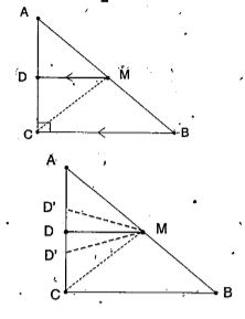ABC is a triangle right angled at 'C'. A line through the midpoint M of hypotenuse AB and parallel to BC intersects AC at D. Show that : D is the midpoint of AC.