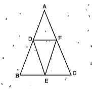 In DeltaABC , D, E and F are the mid points of the sides, then DeltaDEF=