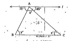 Find the measures of x, y and z in the figure, where L//// BC.