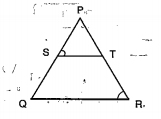 In /\PQR, ST is a line such that (PS)/(SQ)=(PT)/(TR) and also /TSP=/PRQ. Prove that /\PQR is an isosceles triangle.