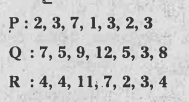 P,Q,R లు అనేవి x యొక్క మూడు విలువల అంశాలైన కింది వాటిలో సరైన విలువ