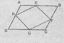 squareABCD సమాంతర చతుర్భుజపు భుజాలు మధ్య బిందువులు E,F,G మరియు H అయిన /\AEH +/\BEF +/\CGF +/\DGH ( )