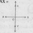 కింది పటంలో AB యొక్క లంబ సమద్విఖండన రేఖ bar XY అయిన AX=