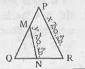 Delta PQR లో PQ, QR ల మధ్యబిందువులు M,N లు మరియు PR = x సెంమీ, MN =y సెంమీ అయిన x,y ల మధ్య సంబంధము