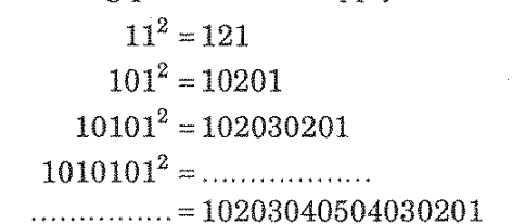 Observe the following pattern and supply the missing
  numbers.