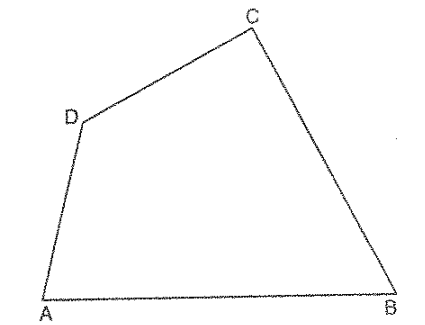 In Figure, A B C D
is a quadrilateral. 
Name a pair of adjacent sides. 
Name a pair of opposite sides. 
How many pairs of adjacent sides are there? 
How many pairs of opposite sides are there? 
Name a pair of adjacent angles. 
Name a pair of opposite angles. 
How many pairs of adjacent angles are there? 
How many pairs of opposite angles are there?