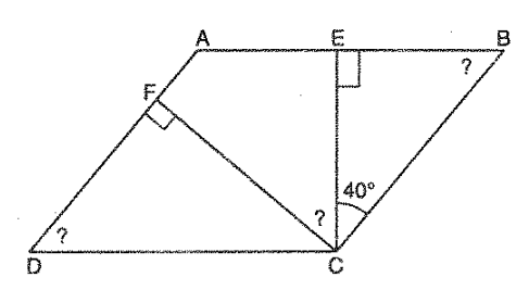 Find the angles marked with a question mark
  shown in Figure: