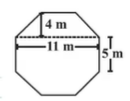 Top surface of a raised platform is in the shape of
  a regular octagon as shown in the figure. Find the area of the octagonal
  surface.