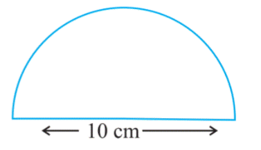 Find the perimeter of the adjoining  figure, which is a semicircle includingits diameter