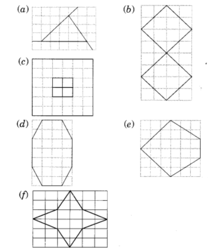 Trace each figure and draw the lines of symmetry, if  any: