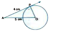 The length of a tangent from  a point A at distance 5 cm from the centre of the circle is 4 cm . Find the radius of the circle.