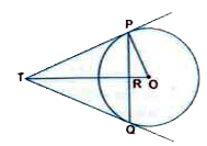 In Fig , PQ is a chord of length 16 cm, of a radius 10 cm . The tangents at P and Q intersect at a point T. Find the length of TP.