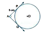 In Fig . pair of tangents AP and AQ drawn from an external point A to a circle with centre O are perpendicular to each other and length of each tangent is 5 cm. Find the radius of the circle.