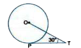 In Fig  PT is a tangent to the circle (O,r) such that OT = 6sqrt3  units and angleOTP = 30^@  Find the length of PT.