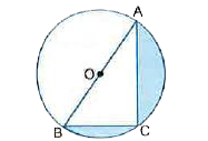 In Fig. 12-34, O is the centre of a circle such that diameter AB=13 cm and AC=12 cm. BC is joined. Find the area of the shaded region.