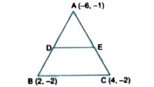In the given Fig. 3, in DeltaABC, D and E are the mid point of the sides AB and AC respectively. Find the length of DE. Prove that DE = (1)/(2) BC.