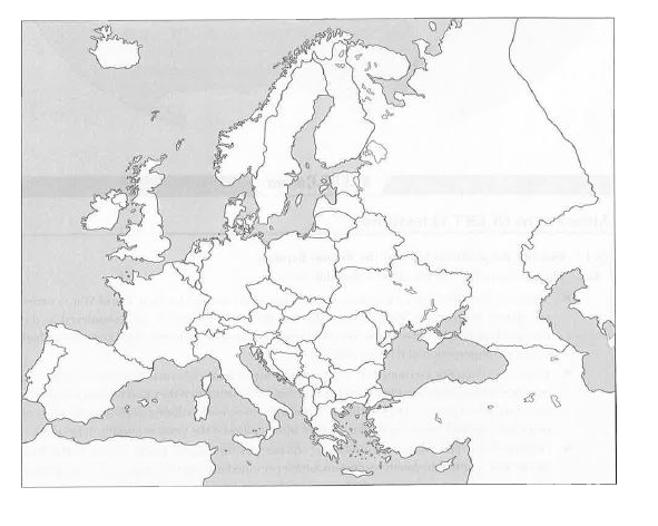 On the outline map of Europe, mark the following territories under German expansion. (Nazi power)   (a) Austria (b) Poland   (c ) Czechoslovakia (Slovakia) (d) Denmark   (e ) Lithuania (f) France   (g) Belgium