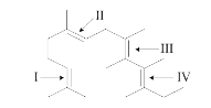 In the following structure ,the double bonds are marked as I,II,III and IV .Geometrical isomerism is not possible at site ( s) :