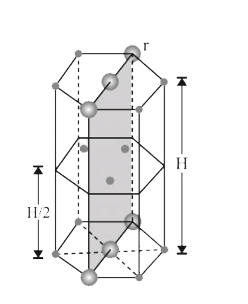 In hexagonal systems of crystals, a frequently encountered arrangement of atoms is described as a hexagonal prism. Here, the top and bottom of the cell are regular hexagons and three atoms are sandwiched in between them. A space-filling model of this structure, called hexagonal close-packed (HCP), is constituted of a sphere on a flat surface surrounded in the same plane by six identical spheres as closely as possible. Three spheres are then placed over the first layer so that they touch each other and represent the second layer. Each one of these three spheres touches three spheres of the bottom layer. Finally, the second layer is covered with a third layer that is identical to the bottom layer in relative position. Assume radius of every sphere to be ‘r’.   The volume of this HCP unit cell is