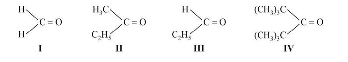 The correct order of reactivity for the nucleophilic addition reaction of the following carbonyl compounds with ethyl magnesium iodide is :