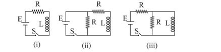 In which of the following circuits the current is maximum just after the switch S is closed :