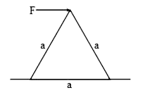 An equilateral prism of mass m rests on a rough horizontal surface with coefficient of friction mu. A horizontal force F is applied on the prism as shown in the figure. If the coefficient of friction is sufficiently high so that the prism does not slide before toppling, then the minimum force required to topple the prism is -