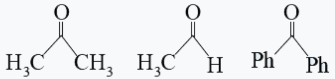 The order of reactivity of phenyl magnesium bromide with the following  compounds is :