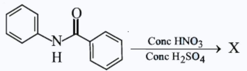In the following reaction      The structure of the major product X is