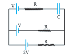 In the given circuit, with steady current, the potential difference across the capacitor is